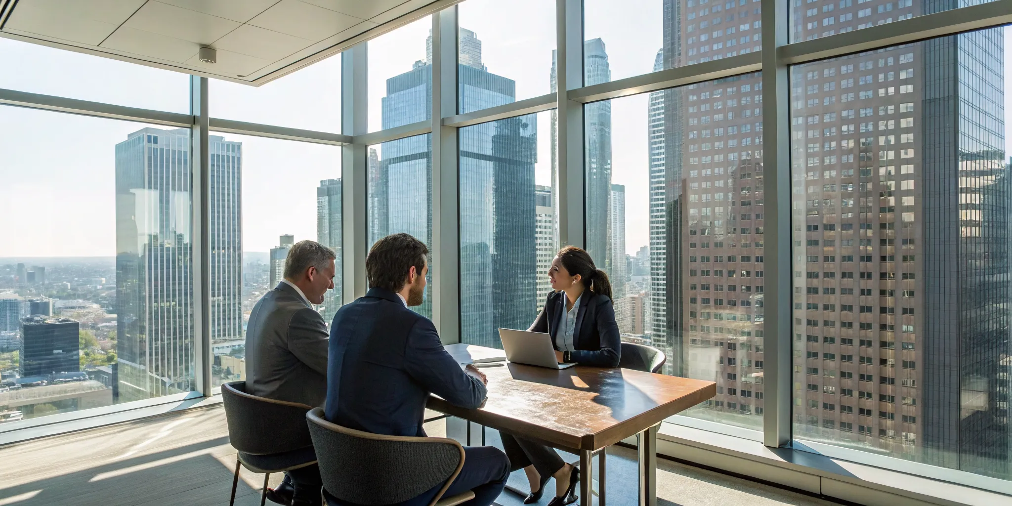 A person evaluating top personal injury attorneys during an office consultation.